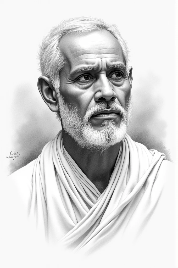 Pencil sketch on 'Madhab Dev. He is the Assamese author and the student of sankardeva