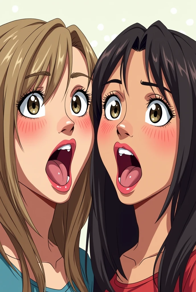 Jennifer Aniston and Courteney Cox ahegao face
