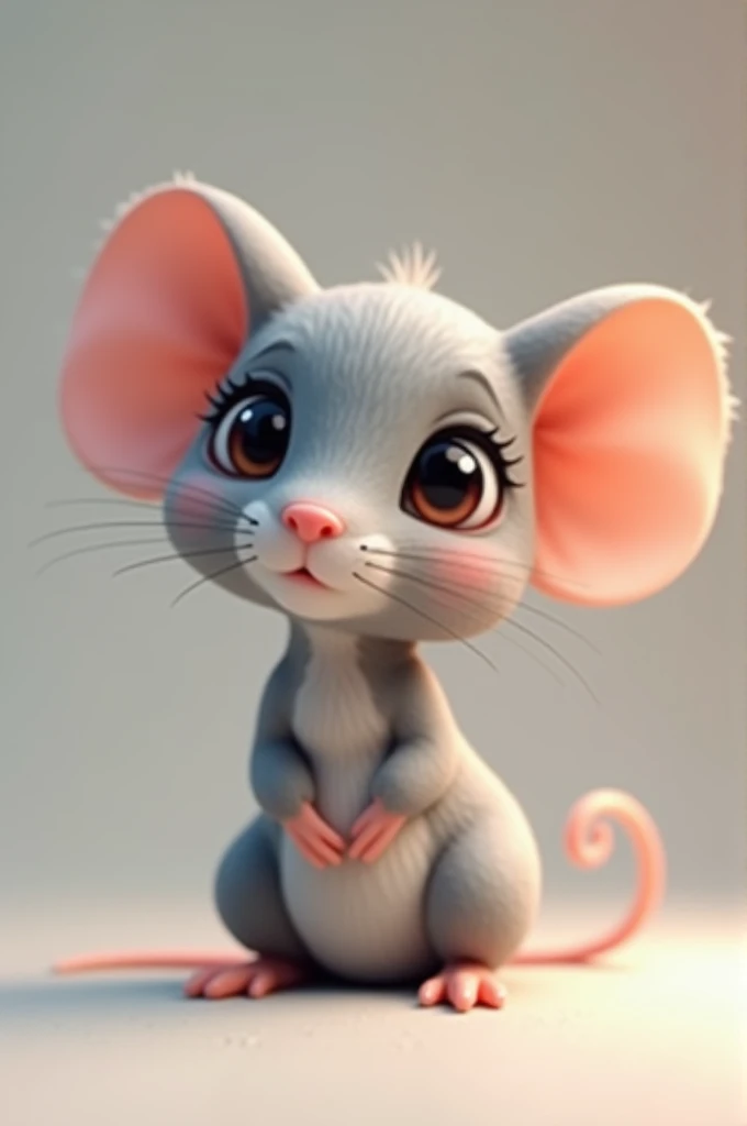 very effeminate gray mouse pouting