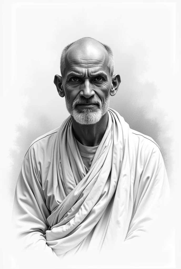 Pencil sketch on 'Madhab Dev. He is the Assamese devotee and the student of Sankardev