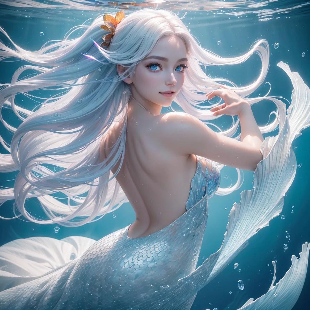 Mermaid swimming in the water