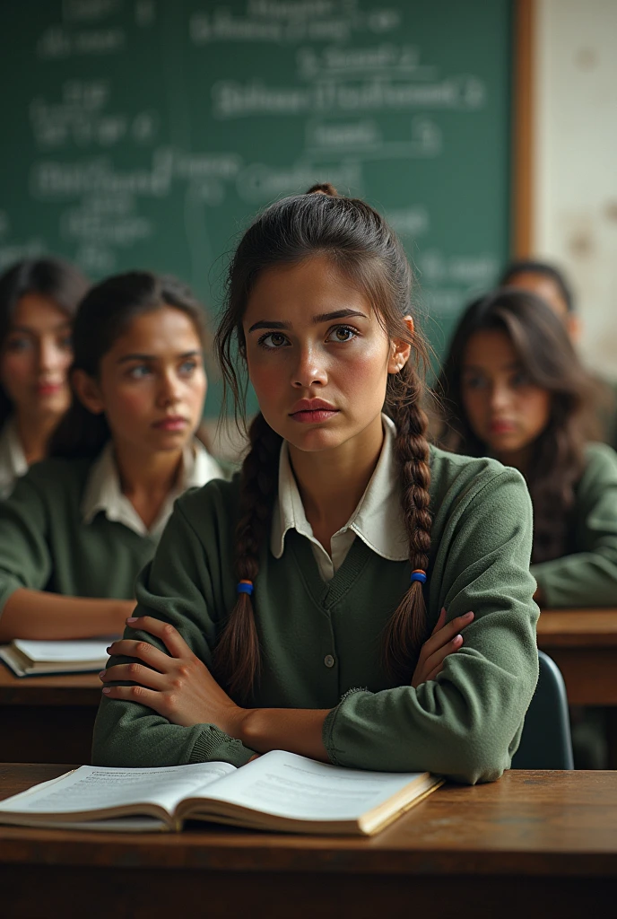 there is a girls in the classroom, a hyperrealistic schoolgirl, hyperrealistic schoolgirl, schoolgirl, smoking in the middle of the classroom, realistic schoolgirl, realism art, by Rudy Siswanto, rain, cyber schoolgirl, inspired by Rudy Siswanto, after the rain and no girl, very wet look, nipple, dramatic smoking pose, hyperrealism photography