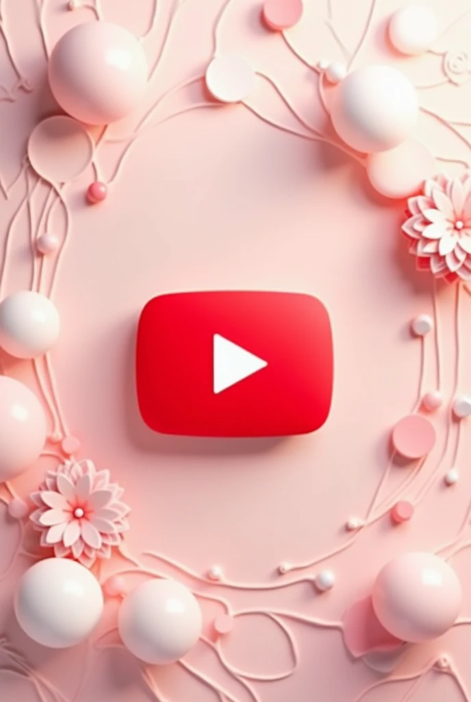 Aesthetic birthday poster background with YouTube 3d logo aesthetic