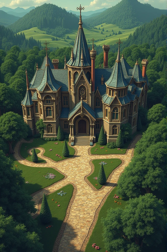 Create a map of the dragonfire house is a forested region