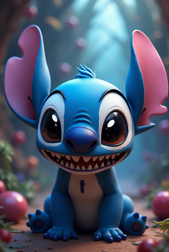 Stitch Disney cartoon character with insane clown posse face paint