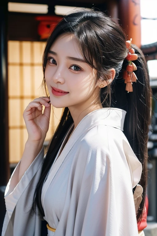 (2 pure Japanese girl,), (Small breasts:1.5,),(solo,,Textured skin, Detailed skin,Detailed face,Detailed eyes,detailed posing,Natural eyebrows,Sparkling Eyes,High detail, Highest quality, Super detailed, Surrealism, ,8k,RAW Photos,Photographicism,Professional Lighting,Ray Tracing,Portrait Photography,Soft Light),(((Black Hair, Natural Makeup,Simple earrings, Tying up hair, smile))),(((Long-sleeved kimono,kimono,Stroll around Asakusa)))