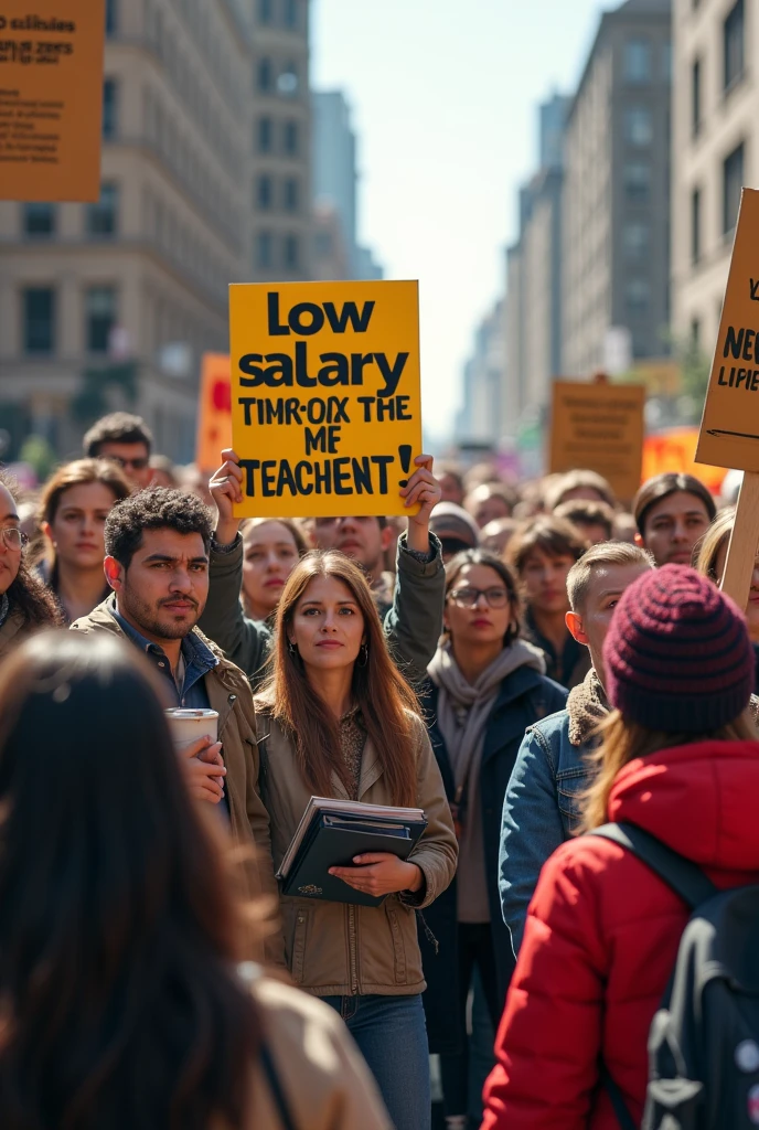 Teachers who show that they have low salaries In teachers, a reference image