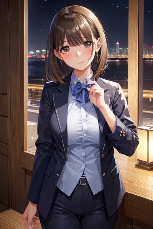 anegasaki nene、Shiny brown hair, short hair, (Beautiful brown eyes、Sparkling eyes, Fine grain)、smile、Ultra-detailed eyes、非常にDetailed face, Highly detailed eyes,Cowboy Shot、



masterpiece, Bokeh, (Beautiful Face), (Detailed face), (Perfect hands),  (suit:1.3), ( 深nightの高層マンションのバルコニー:1.3), (Blushed:1.3),night:1.5 , Beautiful woman、