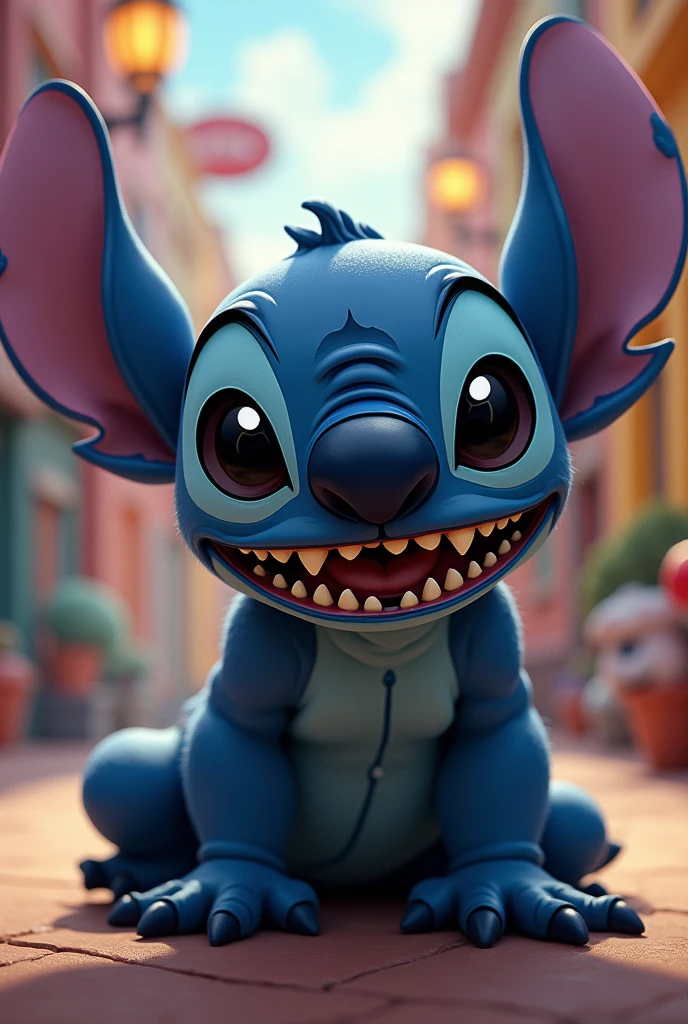 Stitch Disney cartoon character with insane clown posse juggalo face paint