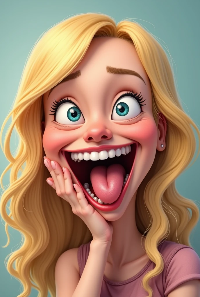 Melissa Rauch making a cross-eyed face and sticking out her tongue
