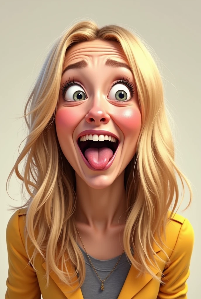 Melissa Rauch making a cross-eyed face and sticking out her tongue