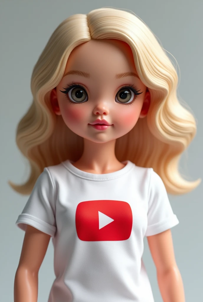 A doll wearing a YouTube shirt for a ff channel