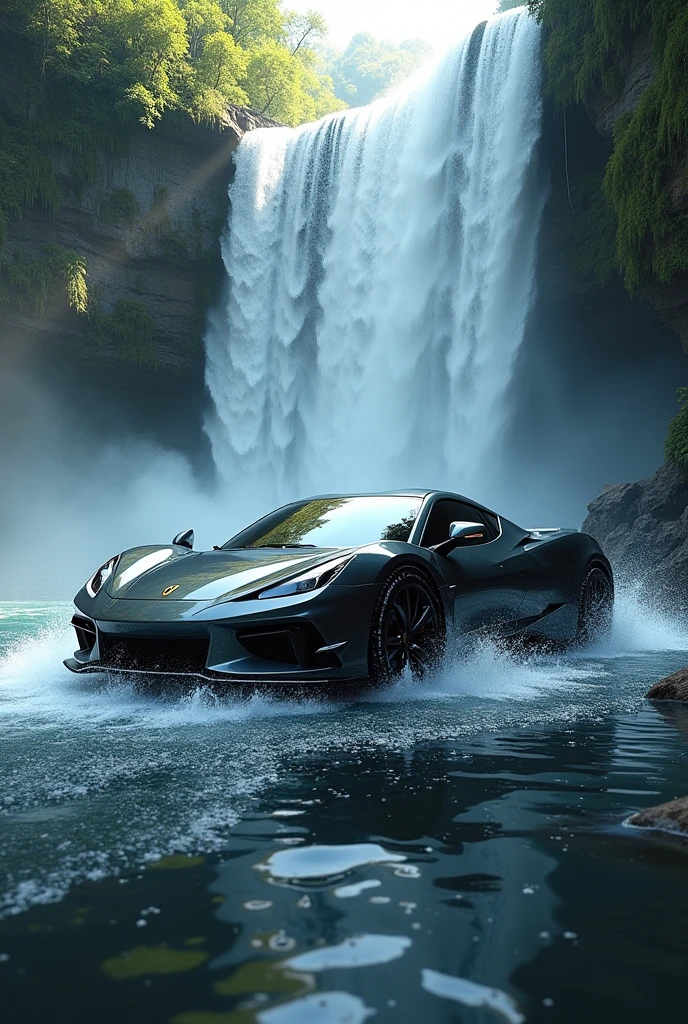 car waterfall