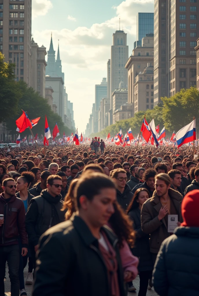 There is a huge procession. It was written by my hand that I want the release of the telegram director.