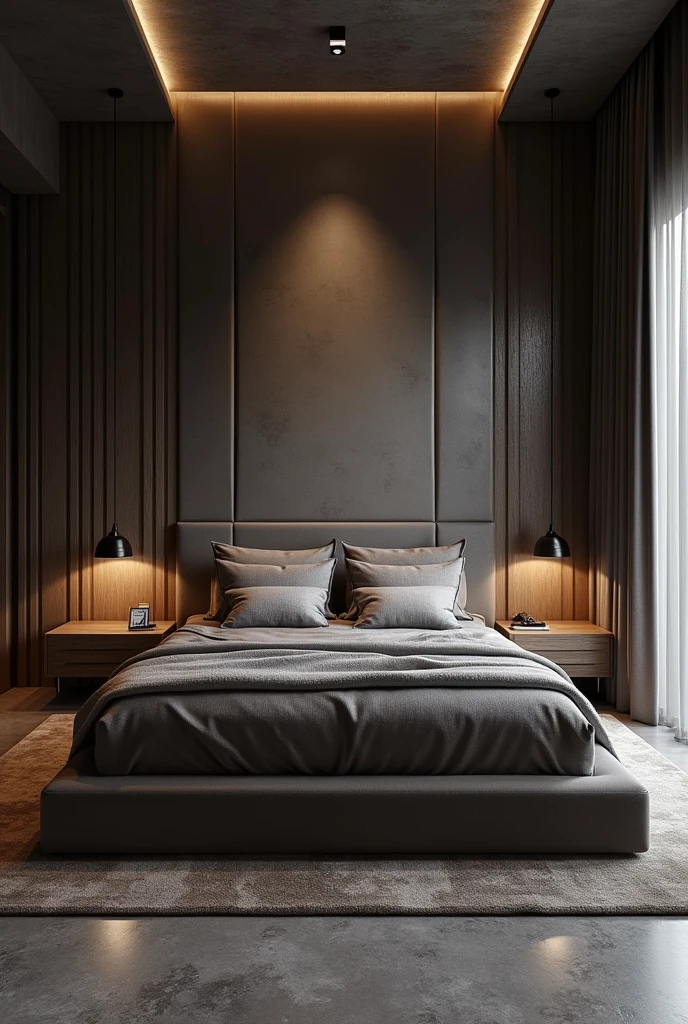 A modern bedroom design
A little heavy looking design