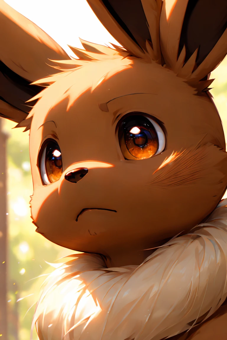 (masterpiece), (Very detailed), (Best quality), furry, solo, eevee, (face close up:1.1), 8K, (High quality), (ultra high resolution), (Super detailed)