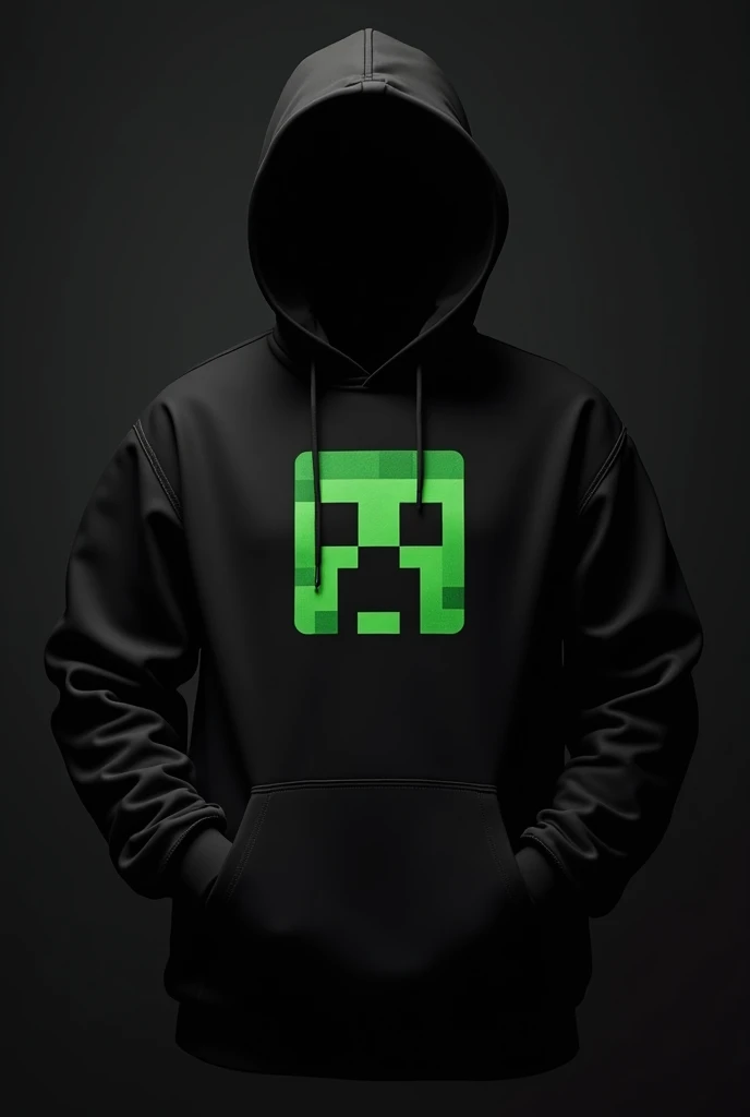 Sudadera negra con un creeper minecraft