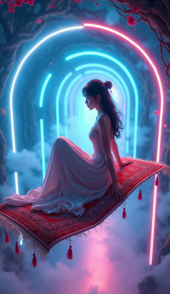 Japanese anime style,(Term Machine:1.4) ,(Selena Gómez riding on a flying carpet:1.4) ,(Cryptocurrencyのトンネルを飛んでいる:1.4) ,Neon lit tunnel magma lava,Cryptocurrency,Bitcoin,Altcoins,Crypt,Traveling to the past,8K, high quality, (RAW photo, best quality), (realistic, photorealistic: 1.4), (extremely delicate and beautiful: 1.4), amazing, fine details, masterpiece, ultra detailed, high resolution, best illustration, best shadow, intricate, ( extremely intricate: 1.2), (exquisitely detailed skin), cinematic light, perfect anatomy, (cool color: 1.4), sharp focus, 8k UHD, DSLR, (Fujifilm XT3),(pose americano :1.4), (85mm F/1.4), (fondo cueva caverna piedras grandes :1.4), (Selena Gómez :1.4), (Selena Gómez V2.1)