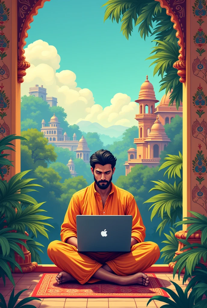 Make a wallpaper for mobile phone for coder in indian theme 