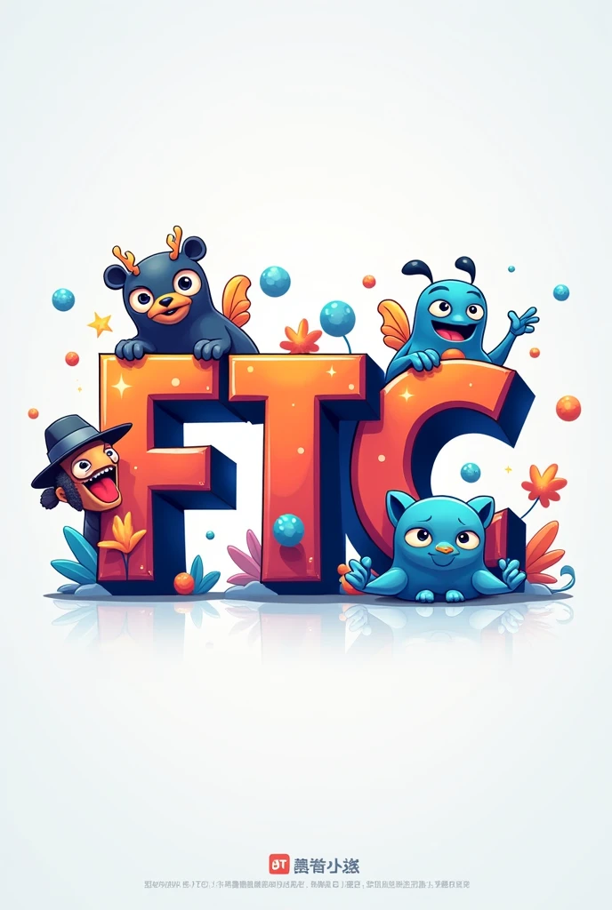 Make me a logo with FTC letters with a more attractive design with characters in it