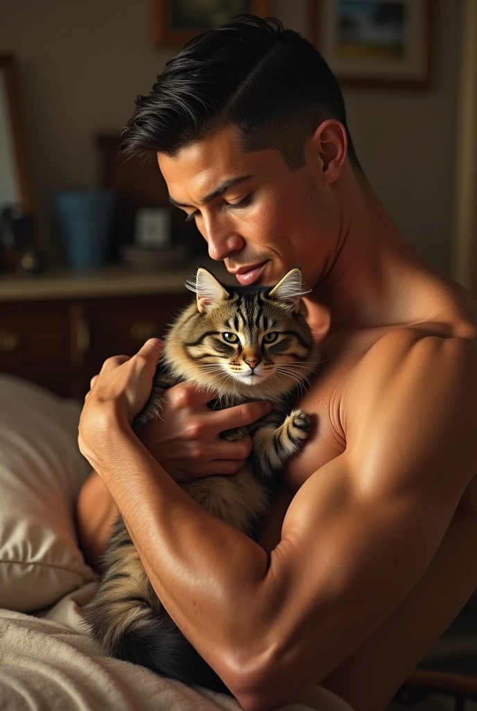 Ronaldo with a cat