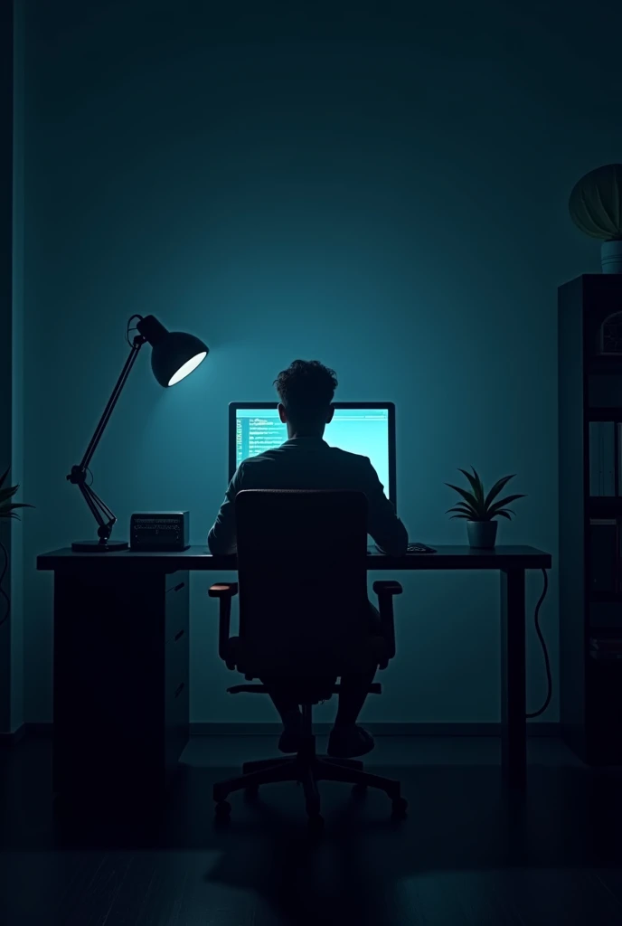 Make a wallpaper for mobile phone for coder in dark theme 