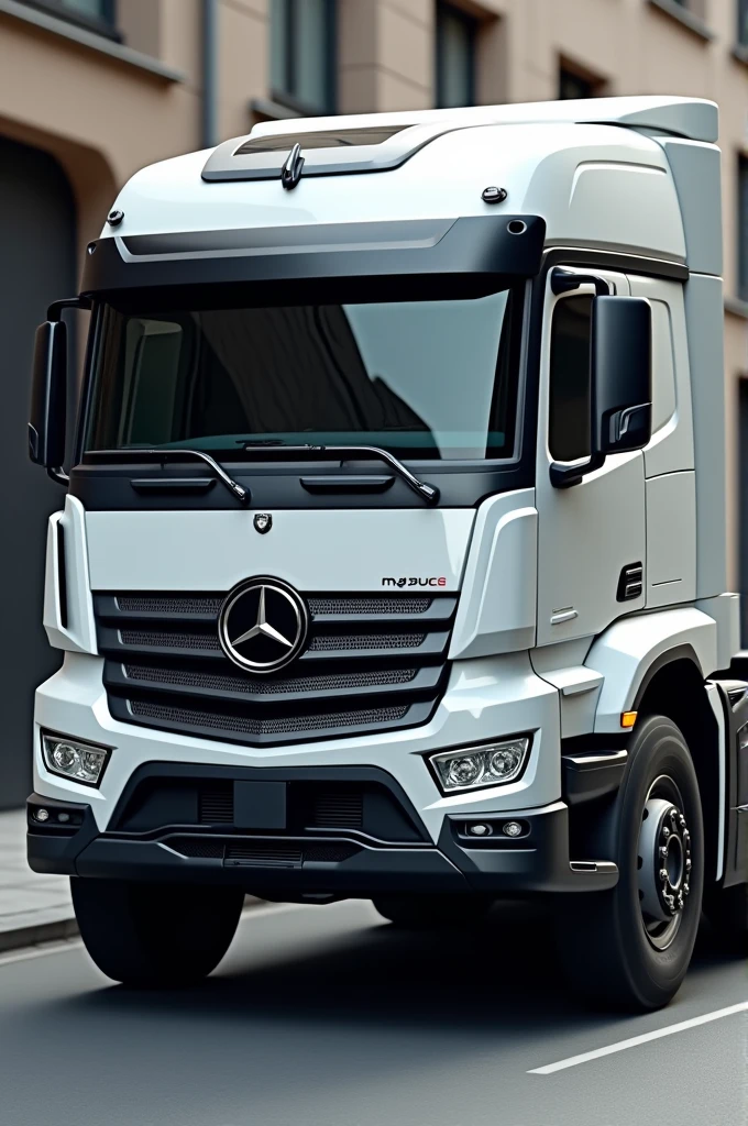 Armored truck driving on a street in front of a building, XF IQ4, xf iq 4, ultra realistic », “ultra realistic”, realistic paint job, Translucent white skin, Transparent black windshield, very realistic”, iluminación lateral XF IQ4, metallic reflective leather, plain transparent visor, Super realistic", with very detailed face, Ultra detailed face