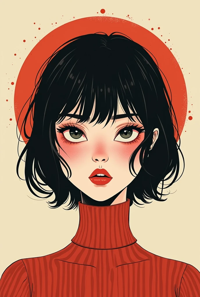 A proud and gentle big warm girl~
Cute with sharp eyes and sharp mouth~Style Beauty,author:conrad roset a cool girl,Lack of metal,Surreal minimalist shadows,Flat illustration, Luo Erchun,