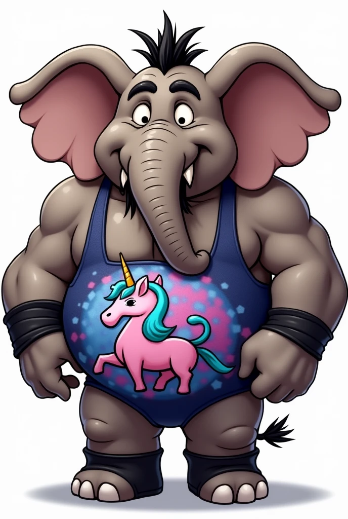 ((solo)), male, anthro (elephantid), (naked:1.3), ((standing)), ((muscular, large pecs:1.2)), ((front view)), by personalami, by pixelsketcher, by taran fiddler, by analon (artist), by zourik, ((erection)), balls, nipples, (bedroom, detailed background), (mature male, hairy), smile, ((arms behind back)), belly