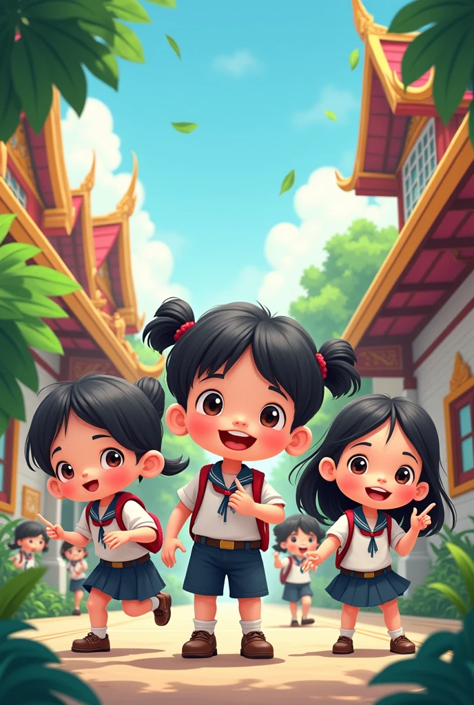 Thai cartoon students