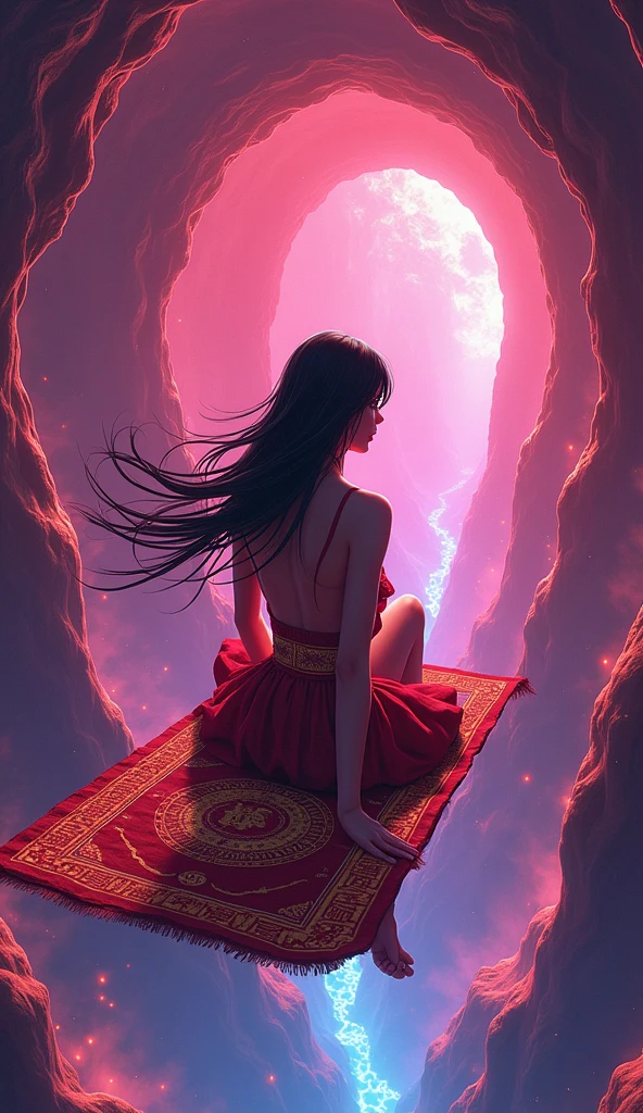 Japanese anime style,(Term Machine:1.4) ,(Selena Gómez riding on a flying carpet:1.4) ,(Cryptocurrencyのトンネルを飛んでいる:1.4) ,Neon lit tunnel magma lava,Cryptocurrency,Bitcoin,Altcoins,Crypt,Traveling to the past,8K, high quality, (RAW photo, best quality), (realistic, photorealistic: 1.4), (extremely delicate and beautiful: 1.4), amazing, fine details, masterpiece, ultra detailed, high resolution, best illustration, best shadow, intricate, ( extremely intricate: 1.2), (exquisitely detailed skin), cinematic light, perfect anatomy, (cool color: 1.4), sharp focus, 8k UHD, DSLR, (Fujifilm XT3),(pose americano :1.4), (85mm F/1.4), (fondo cueva caverna piedras grandes :1.4), (Selena Gómez :1.4), (Selena Gómez V2.1) 