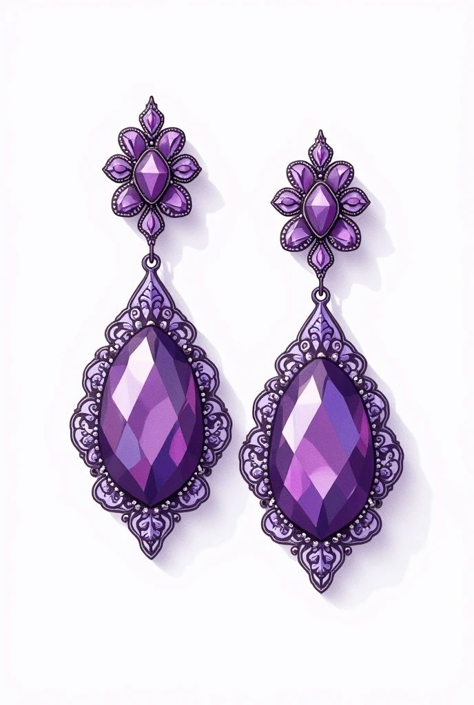 Make a logo that has a drawing of earrings in purple colors