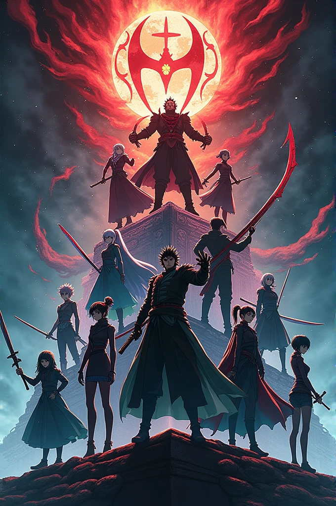 Create a demon slayer pillars poster 
