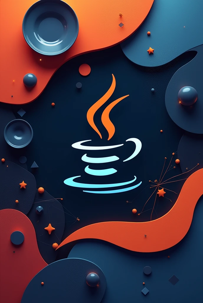 abstract background with the official colors and logo of the Java language