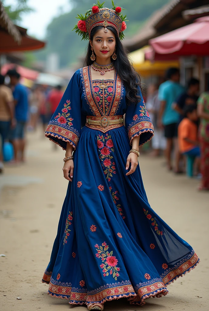 Blue folkloric costume from Puntarenas

