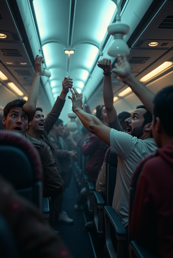 Generates an image of oxygen masks on a depressurized plane