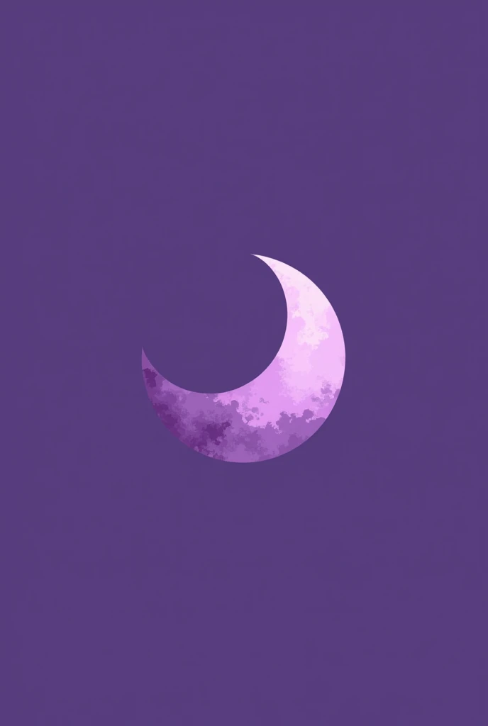 Create a minimalist logo of a moon in purple tones