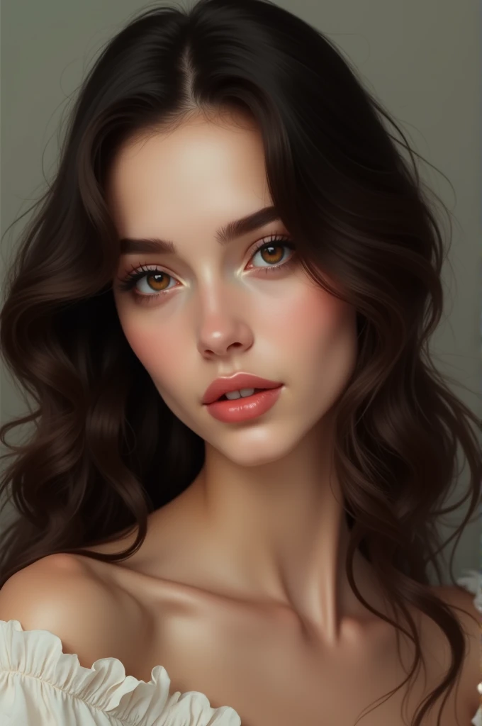 Brune yeux marron face
