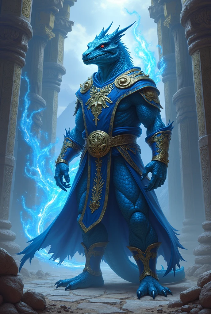 Blue Dragonborn Cleric