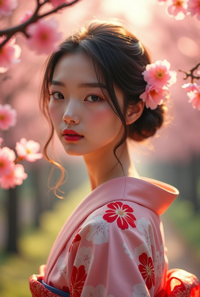 Make a advertisement with Japanese girl and cherryblossom for japan visa available 
