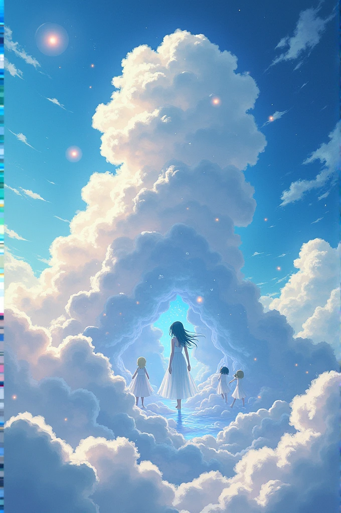 Create a images of dreams in a cloud in anime style
