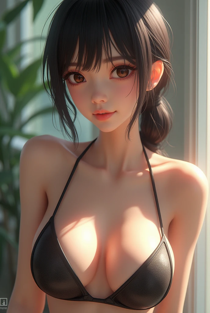 ((Best quality, 8k, Masterpiece :1.3)),slingshot swimsuit,((Best quality, 8k, Masterpiece :1.3)),slingshot swimsuit,（8K、highest quality、highest quality、masterpiece、ultra high resolution、beautiful woman with perfect figure、emphasize cleavage、carefully crafted face、beautiful fingers、beautiful hands、skin texture）,beautiful double eyelids、smile, japanese,(Beautiful big breasts:1,7)