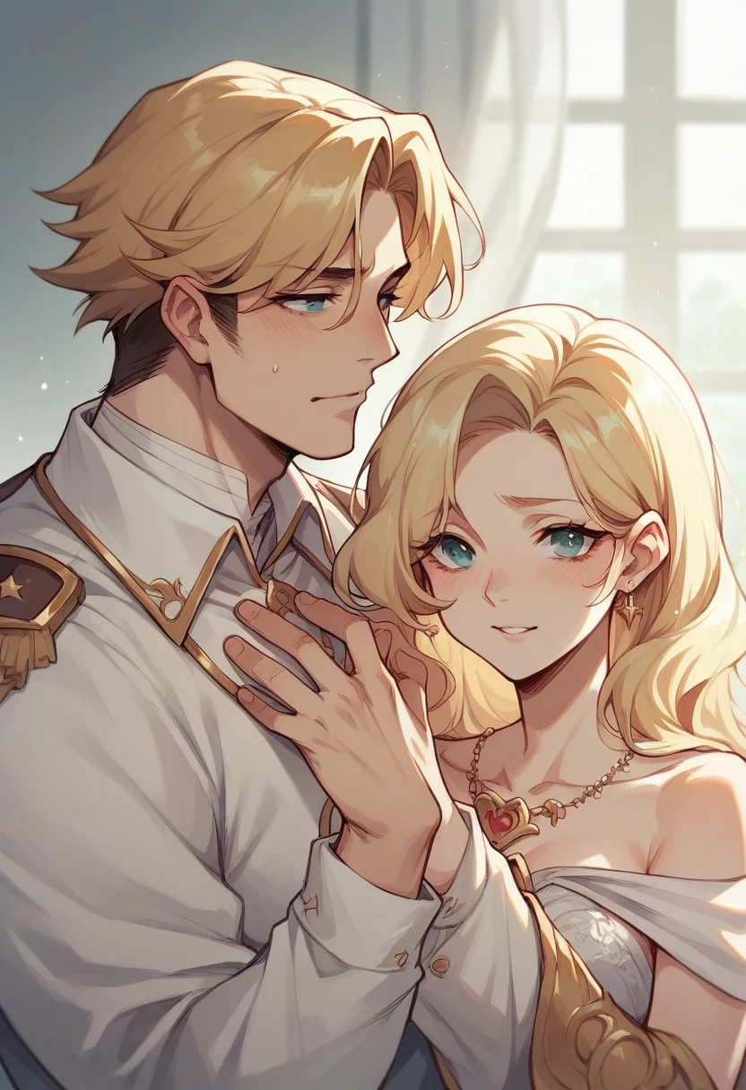 Have a wedding between a blonde princess and a brown-haired prince