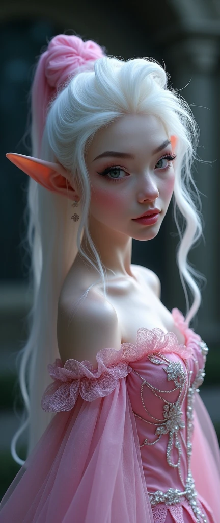 Elfgirl (rose quartz SU-elsa frozen Disney Tinker waifu mezclando modelos .) (ultra fUSION of white and pink hair) Highly detailed CG unity 8k wallpaper, style shot, complex, High detail, dramatic, Highest quality film still image, Very detailed, masterpiece, Best Quality, character design, elsa, elsa from frozen,Pink Diamond fusion (( dark style)), realistic and ultra detailed rendering style, natural light, sharp character design, (hard focus, 8k), (((Natural skin texture))), 8k textures, soft cinematic lighting, adobe light room, dark room, HdR, sophisticated, elegant, rich detail, Sharp focus appearance) )), calming tones, frenzy of details, intricate detail, Super detail, low contrast, Soft film Lighting, Muted colors, Exposure Mix, HdR, Desteñir, 35mm, f/1.4, I LOVE YOU, f16, 25 sec.