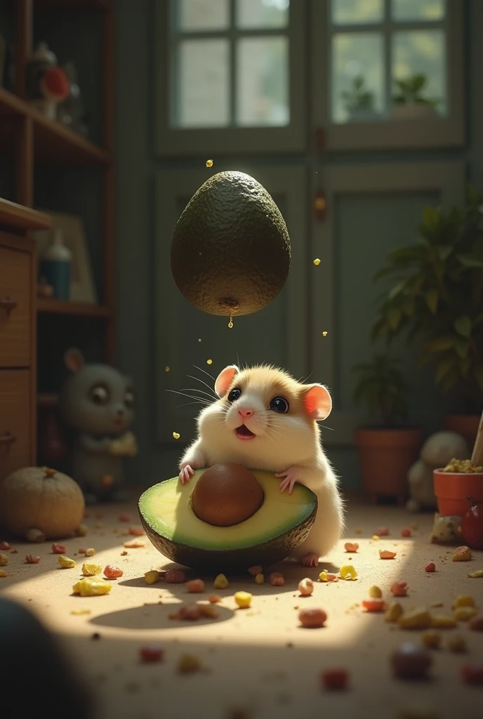 A hamster died because an avocado pit fell on it
