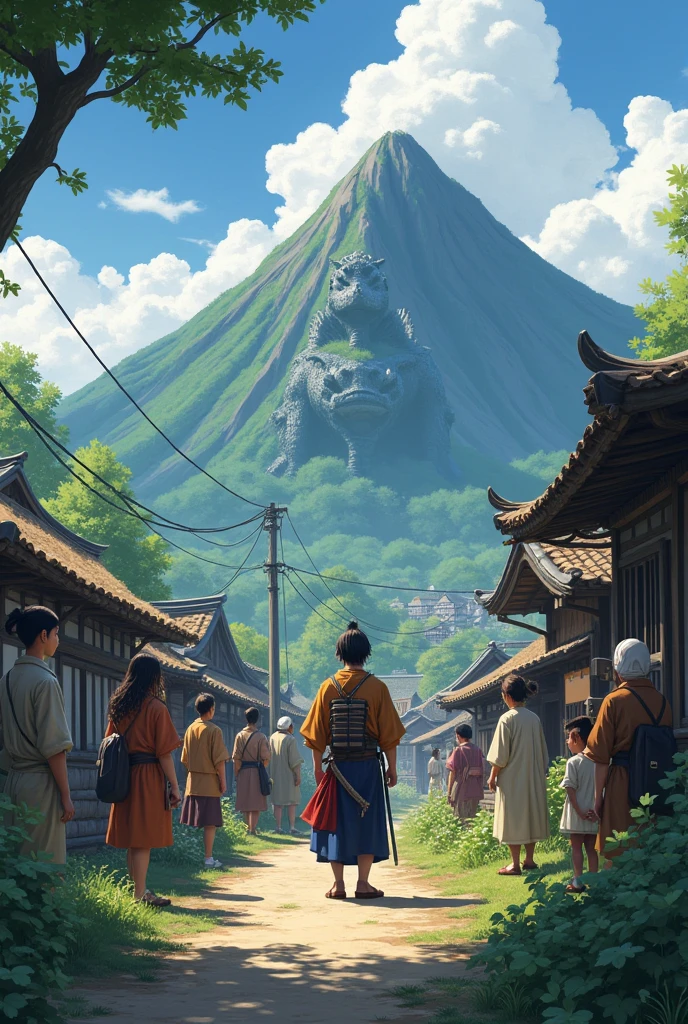 One day, news reached the village: a dragon had appeared on the nearby mountain and was causing trouble. Everyone was scared, but Hiroshi knew that, if he wanted to become a real samurai, needed help.