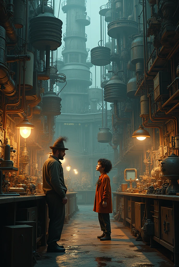 [Cut to: The owner of the factory, an eccentric inventor, notices Max.]