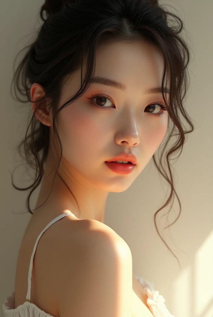 Asian Beauty Smeared with cream