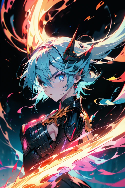 Close-up of a man with futuristic design on his face, Amazing anime 8k, Yu-Gi-Oh Art Style, 4k anime wallpaper, 4k anime wallpaper, Anime Art Wallpapers 8K, 4K Anime Style, anime art wallpaper 4k, anime art wallpaper 4k, 4k anime wallpaper, Eugeo Art, Detailed digital anime art, ((masterpiece, Highest quality)), (Complex Light), Perfect hands, Normal finger, Hyper Detail, Bright colors.