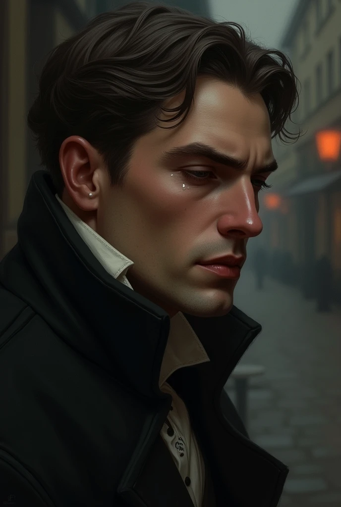 Parisian man crying